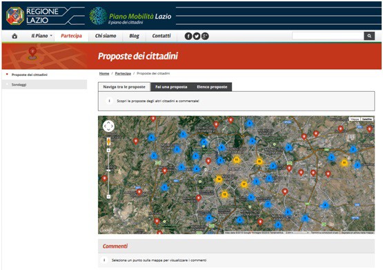 Portale web di comunicazione Piano Regionale della Mobilita’ dei Trasporti e della Logistica della Regione Lazio